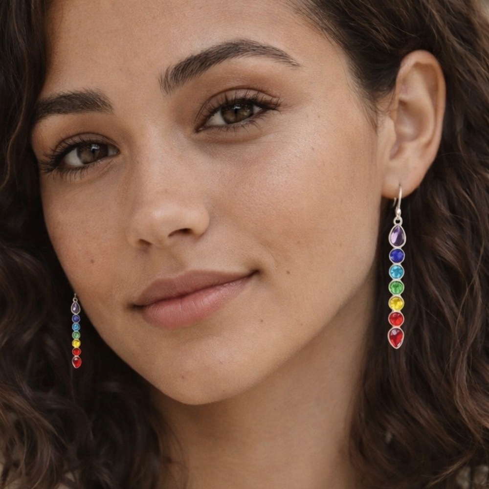 Multi-Color Crystal Drop Earrings - Women Jewelry R 389